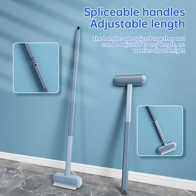 Modular long-handle dog hair removal tool with snap-fit rods.