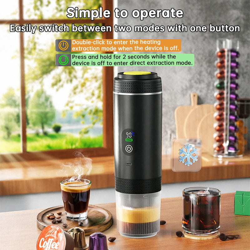 Portable Espresso Machine with cups and coffee capsules